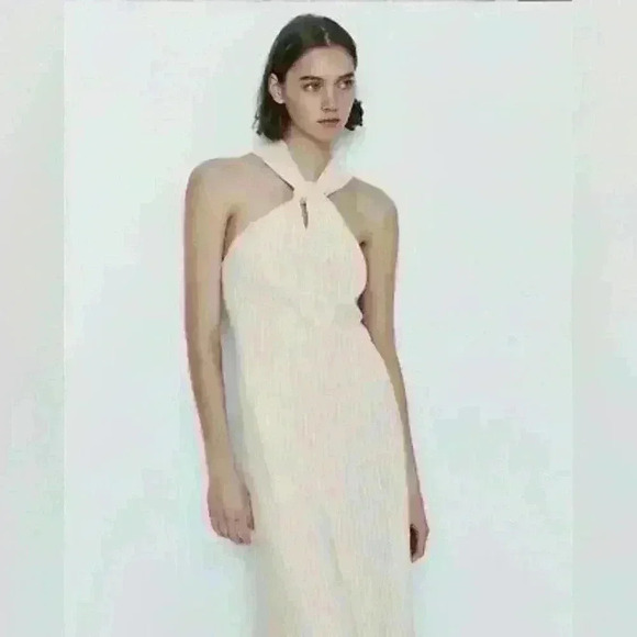 NWT Massimo Dutti Textures Crossover Dress - Picture 1 of 14